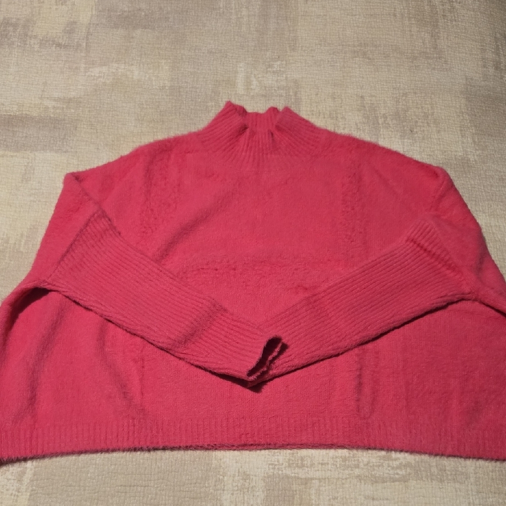For The Republic Vibrant Pink Turtleneck Sweater